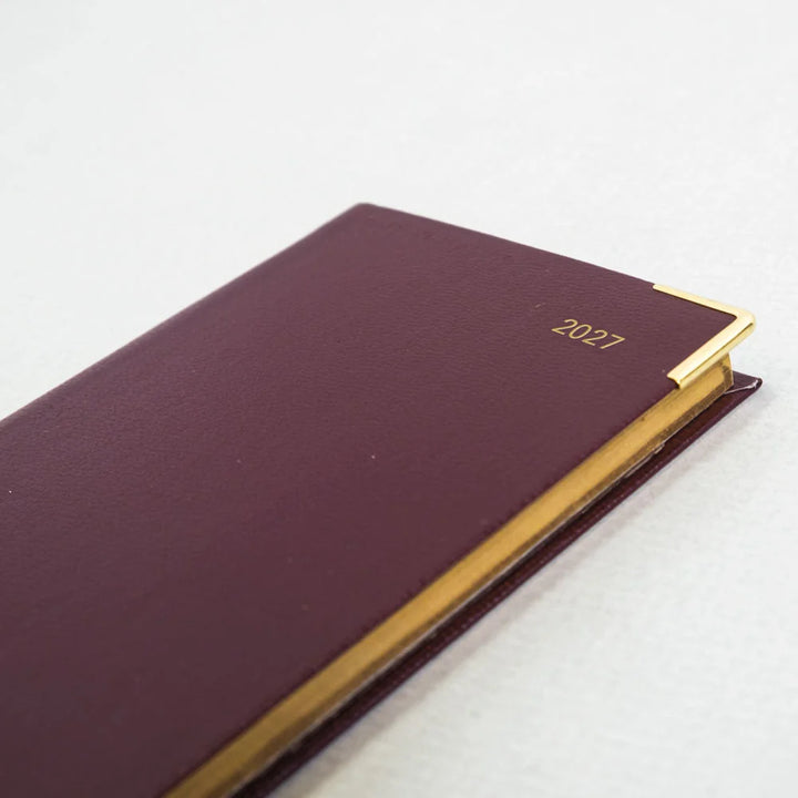 Letts of London - 2027 Classic Slim Week to View Planner with Monthly Planners - English - Burgundy