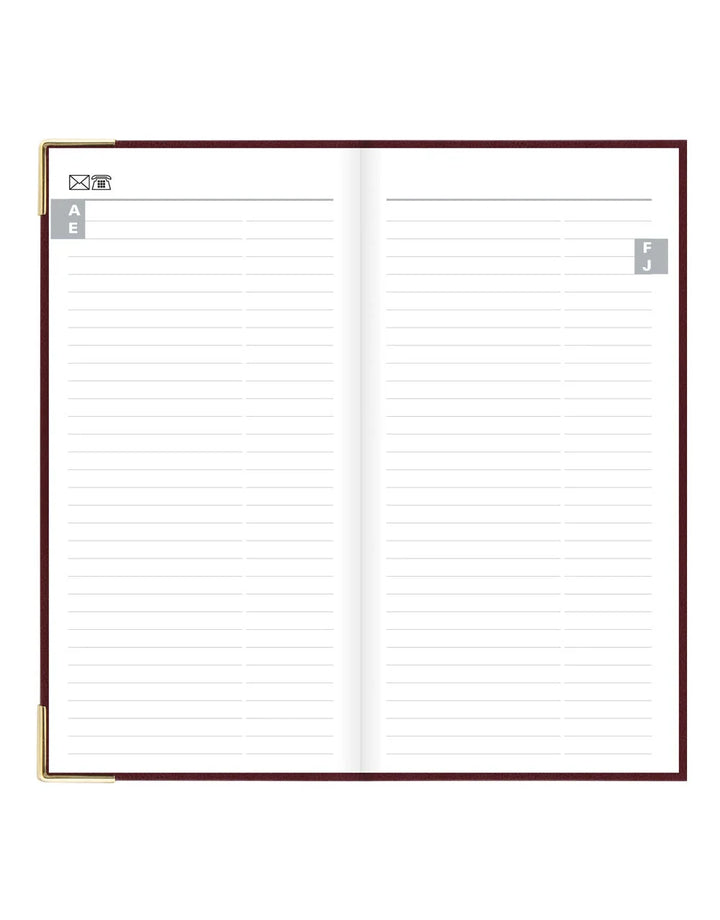 Letts of London - 2027 Classic Slim Week to View Planner with Monthly Planners - English - Burgundy