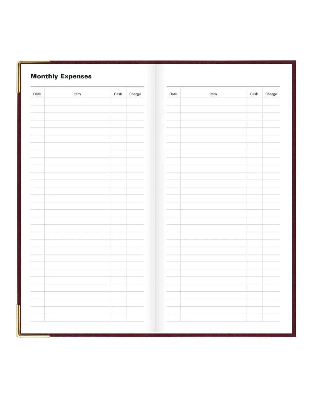 Letts of London - 2027 Classic Slim Week to View Planner with Monthly Planners - English - Burgundy