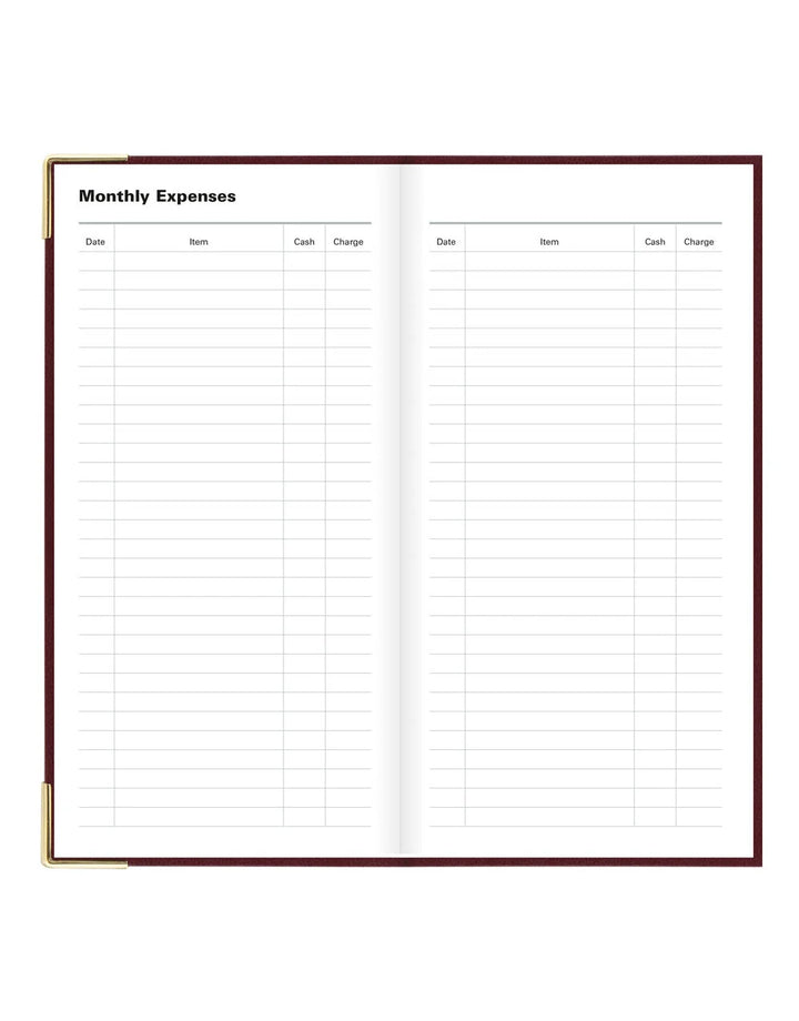 Letts of London - 2027 Classic Slim Week to View Planner with Monthly Planners - English - Burgundy