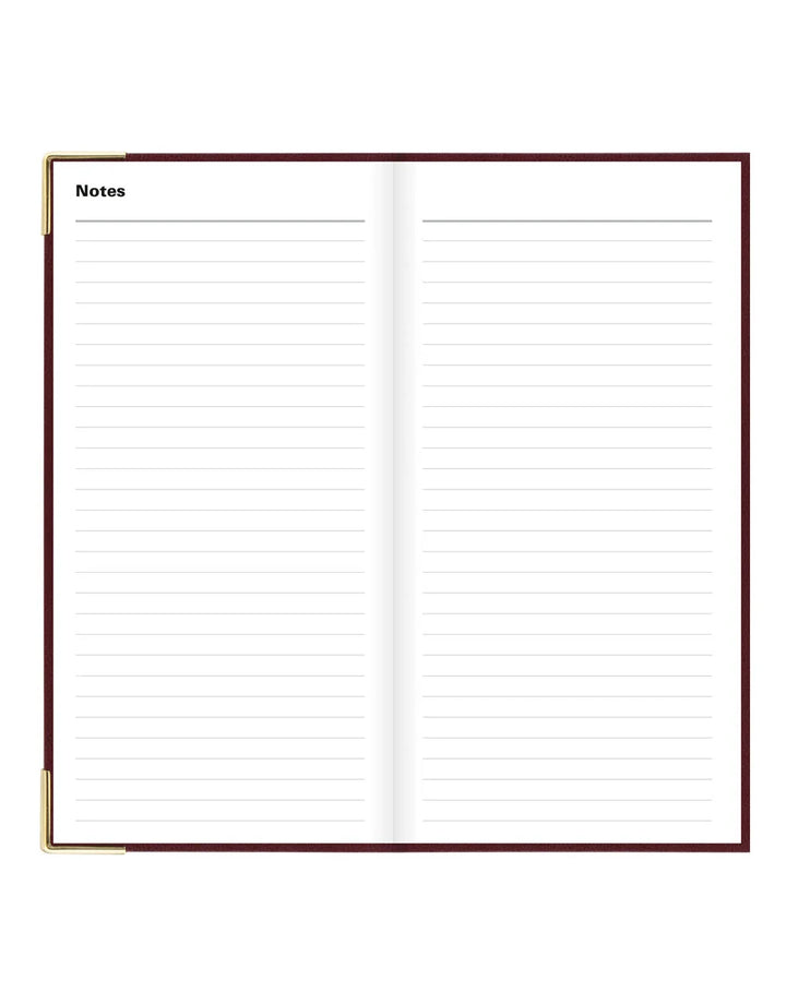 Letts of London - 2027 Classic Slim Week to View Planner with Monthly Planners - English - Burgundy