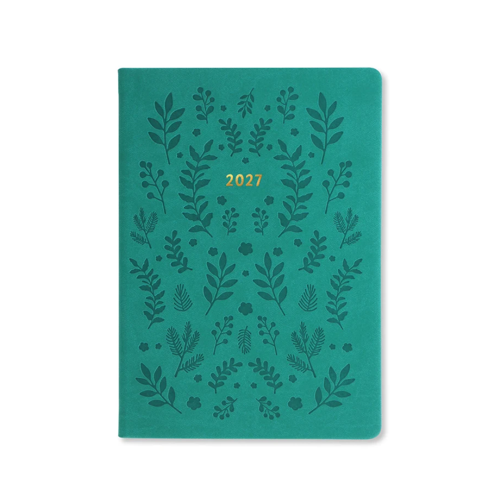 Letts of London - 2027 A5 Woodland Planner - Week to View - Green (Multilanguage)