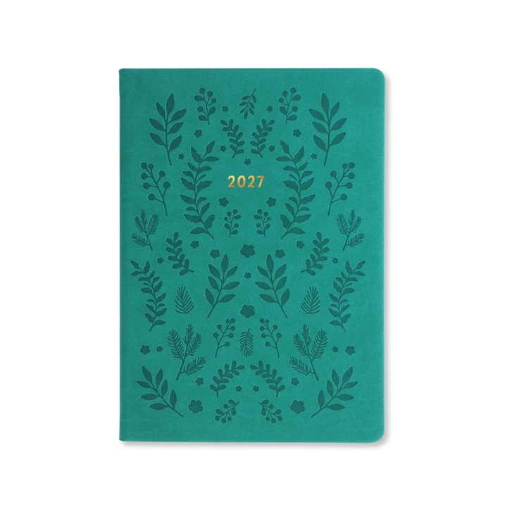 Letts of London - 2027 A5 Woodland Planner - Week to View - Green (Multilanguage)
