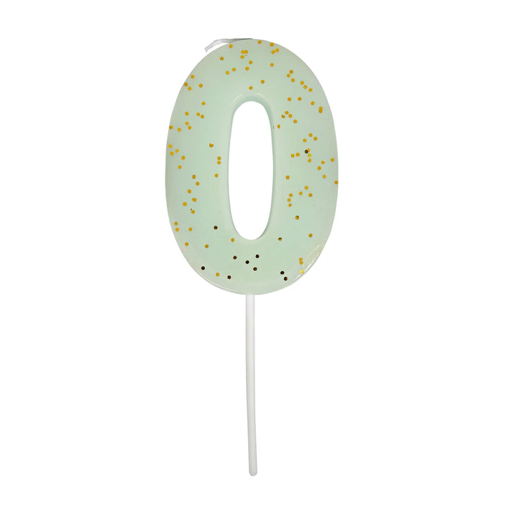 MERI MERI - Coloured Number "0" Candle - Turquoise