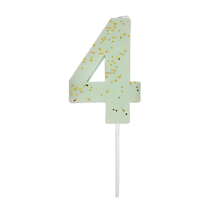 MERI MERI - Coloured Number "4" Candle - Turquoise