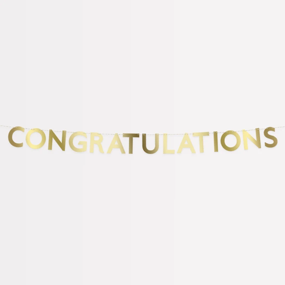 MERI MERI - Garland - Gold Scallop Congratulations