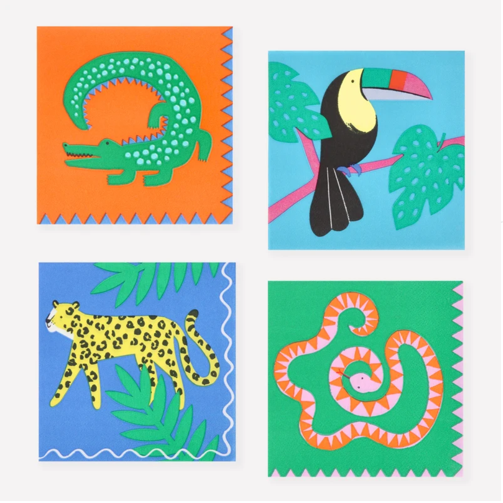 MERI MERI - Jungle Animal Small Napkins - Pack of 16