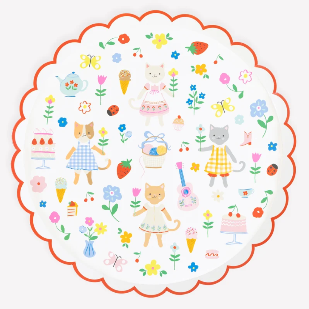 MERI MERI - KITTEN CLUB DINNER PLATES 8 PCS