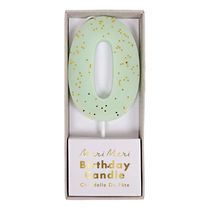 MERI MERI - Coloured Number "0" Candle - Turquoise