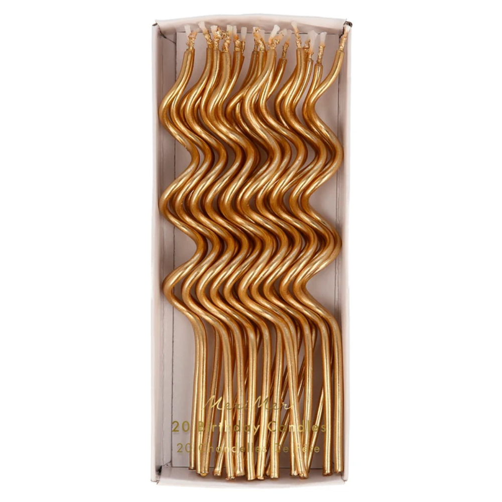 MERI MERI - Gold Swirly Candles - Pack of 20