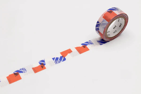MT - Deco - Kamoi Paper Washi Tape - Tsugihagi Blue x Orange