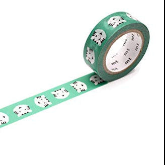 tiger washi tape on a green background