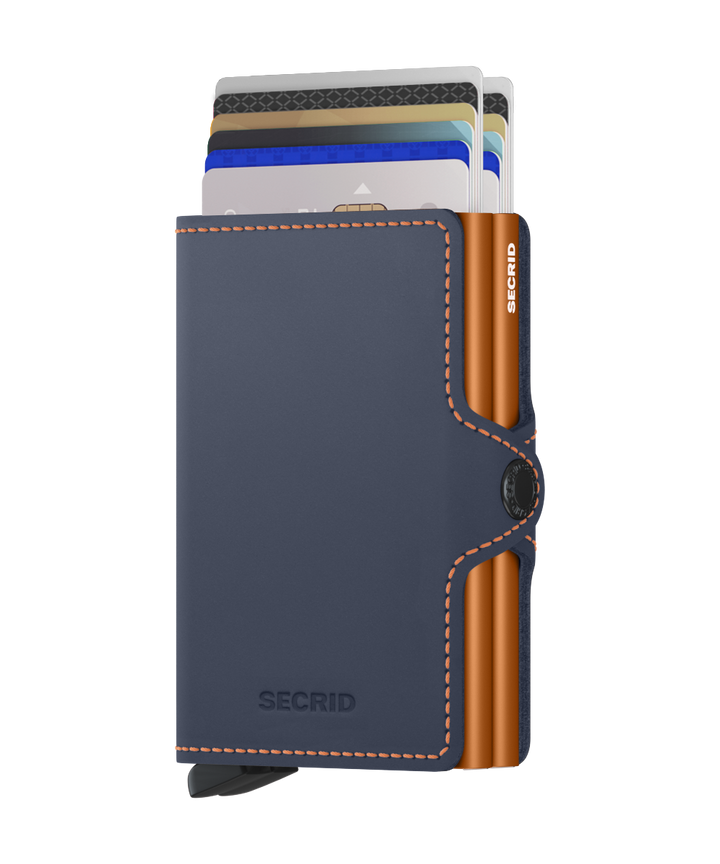 SECRID - Twinwallet - Matte - Night Blue/Orange