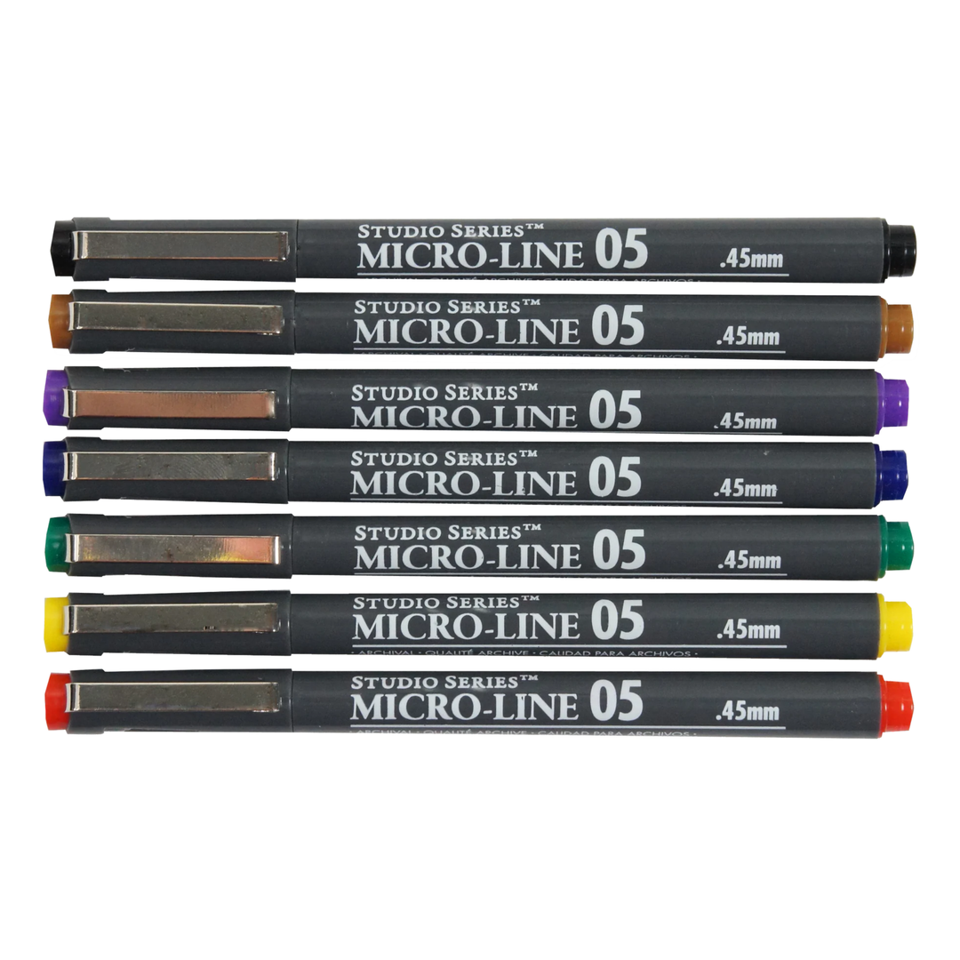 Peter Pauper Press - Studio Series - Color Micro-Line Pen Set (Set of 7)