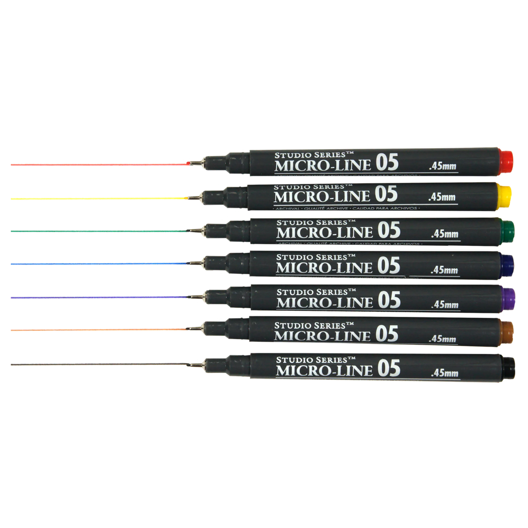 Peter Pauper Press - Studio Series - Color Micro-Line Pen Set (Set of 7)