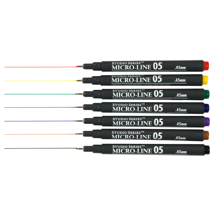 Peter Pauper Press - Studio Series - Color Micro-Line Pen Set (Set of 7)