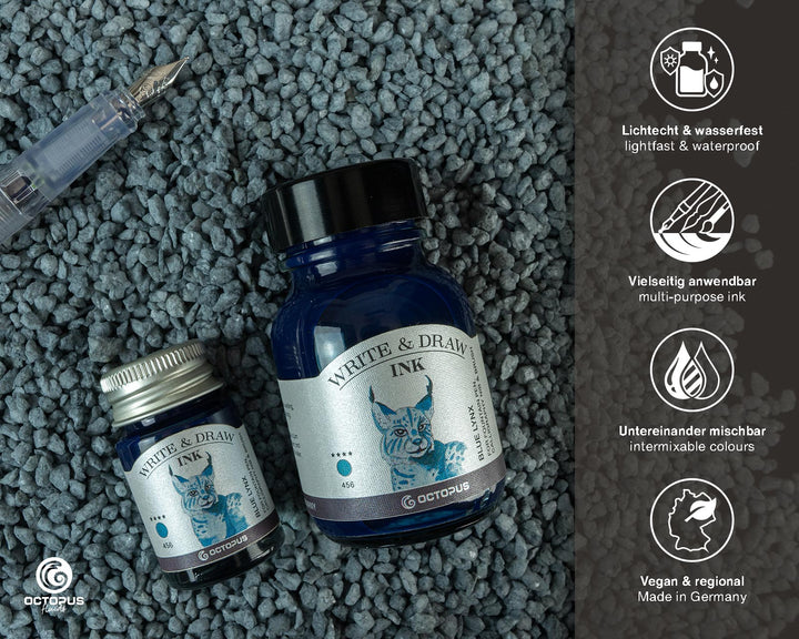 Octopus Fluids - Write & Draw Ink 50ml - 456 Blue Lynx