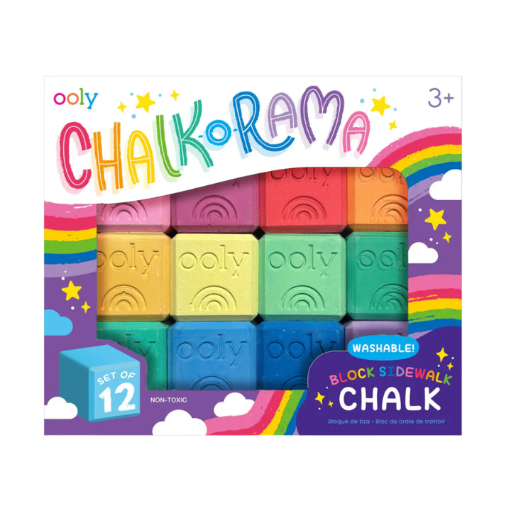 Ooly - Chalk-O-Rama - Block Sidewalk Chalk - Set of 12