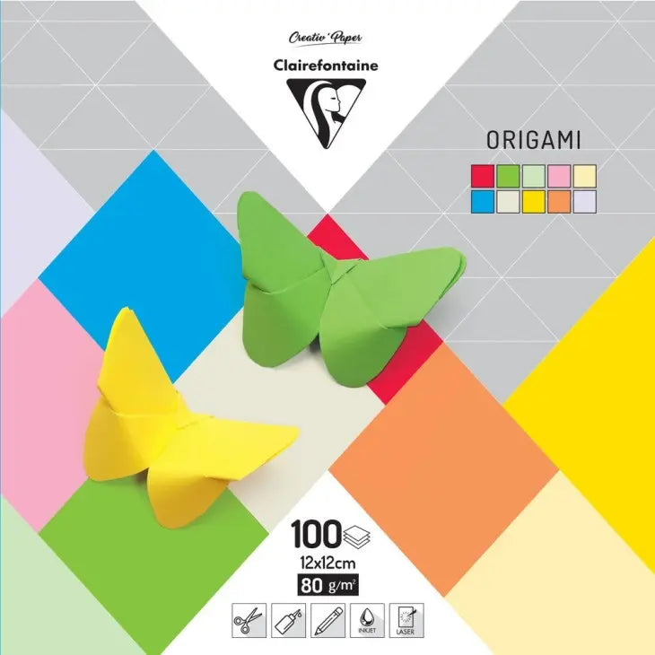 CLAIREFONTAINE - Origami Paper - 12x12 cm 80 g/m² (100 Sheets)