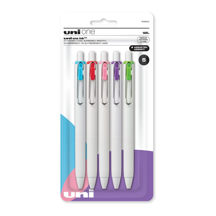 UNIBALL - ONE Retractable Gel Ink Pen 0.7mm (Pack of 5)