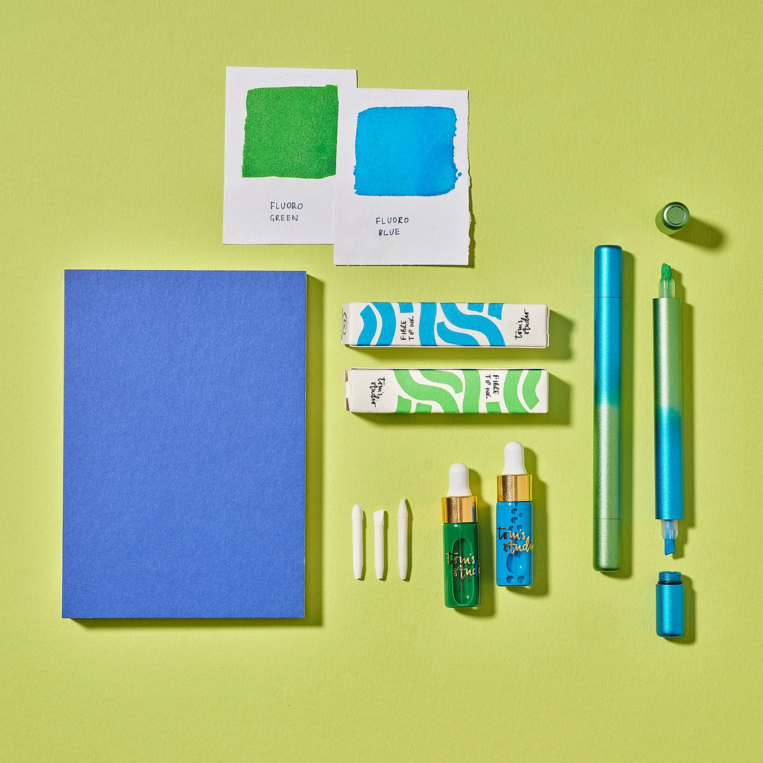Tom's Studio - Ori Refillable Highlighter - Blue & Green
