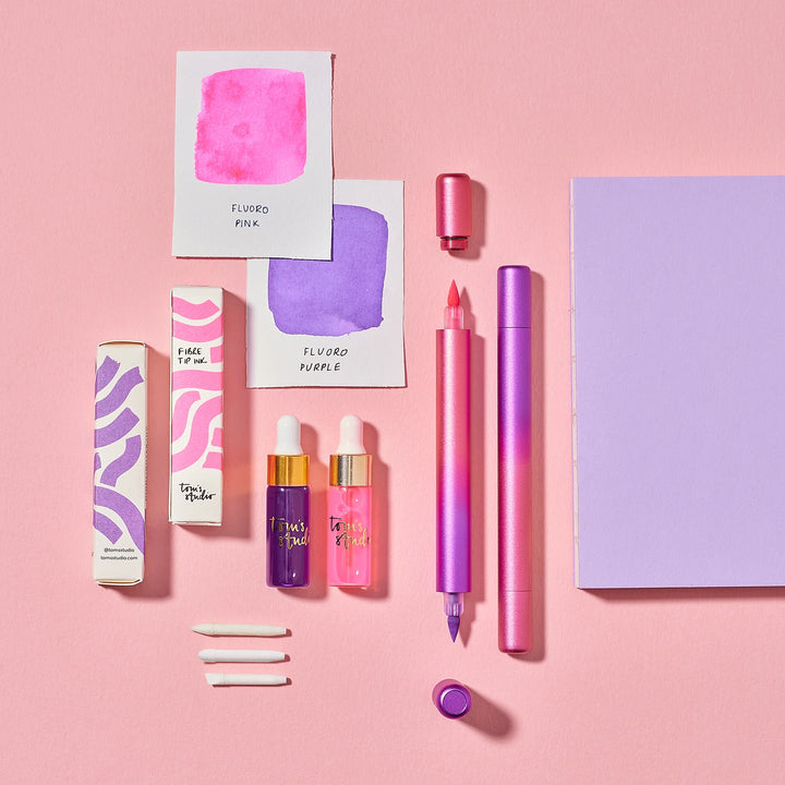 Tom's Studio - Ori Refillable Highlighter - Purple & Pink