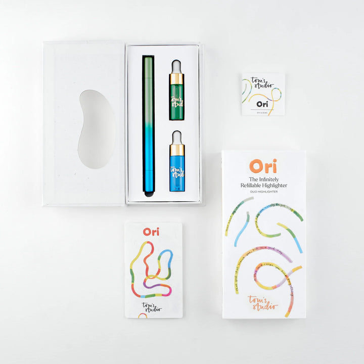Tom's Studio - Ori Refillable Highlighter - Blue & Green