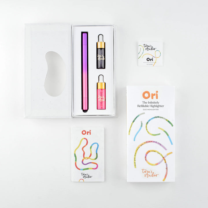 Tom's Studio - Ori Refillable Highlighter - Purple & Pink
