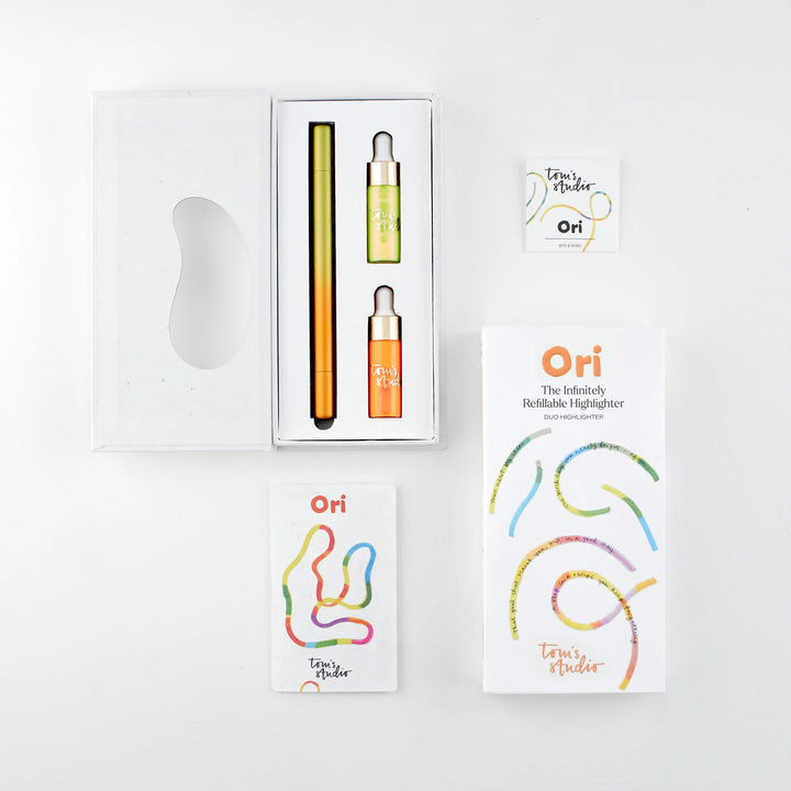 Tom's Studio - Ori Refillable Highlighter - Orange & Yellow