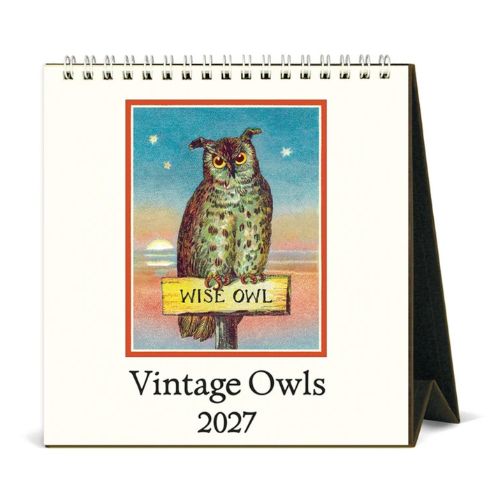 Cavallini & Co - 2027 Desk Calendar - Vintage Owl