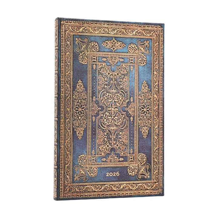 Paperblanks - 2026 Blue Luxe, Luxe Design, 12-Month Planner, Maxi, Vertical, Elastic Band, 160 Pg, 100 GSM