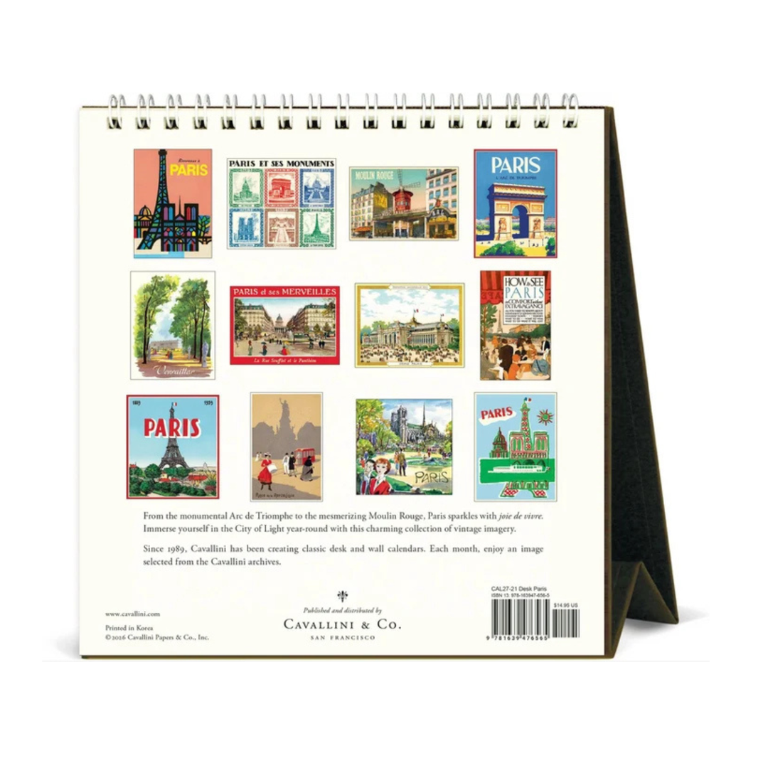 Cavallini & Co - 2027 Desk Calendar - Paris