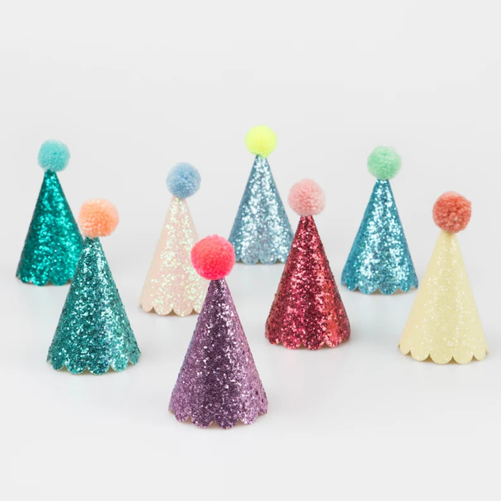 MERI MERI - GLITTER PARTY HATS - 8 PCS
