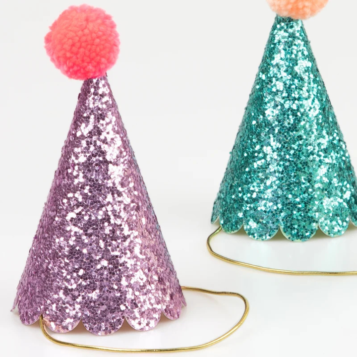 MERI MERI - GLITTER PARTY HATS - 8 PCS