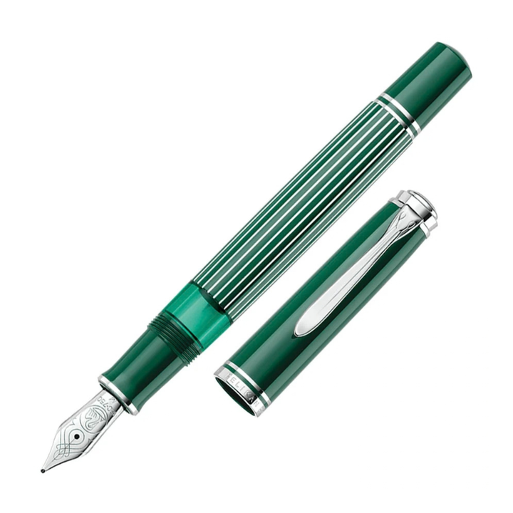 Pelikan - Souverän M815 Fountain Pen - Metal Striped Green Special Edition