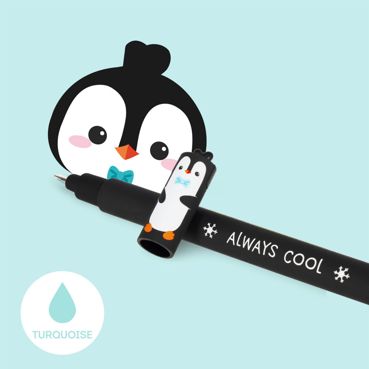 Legami - Erasable Gel Pen - Penguin - Turquoise