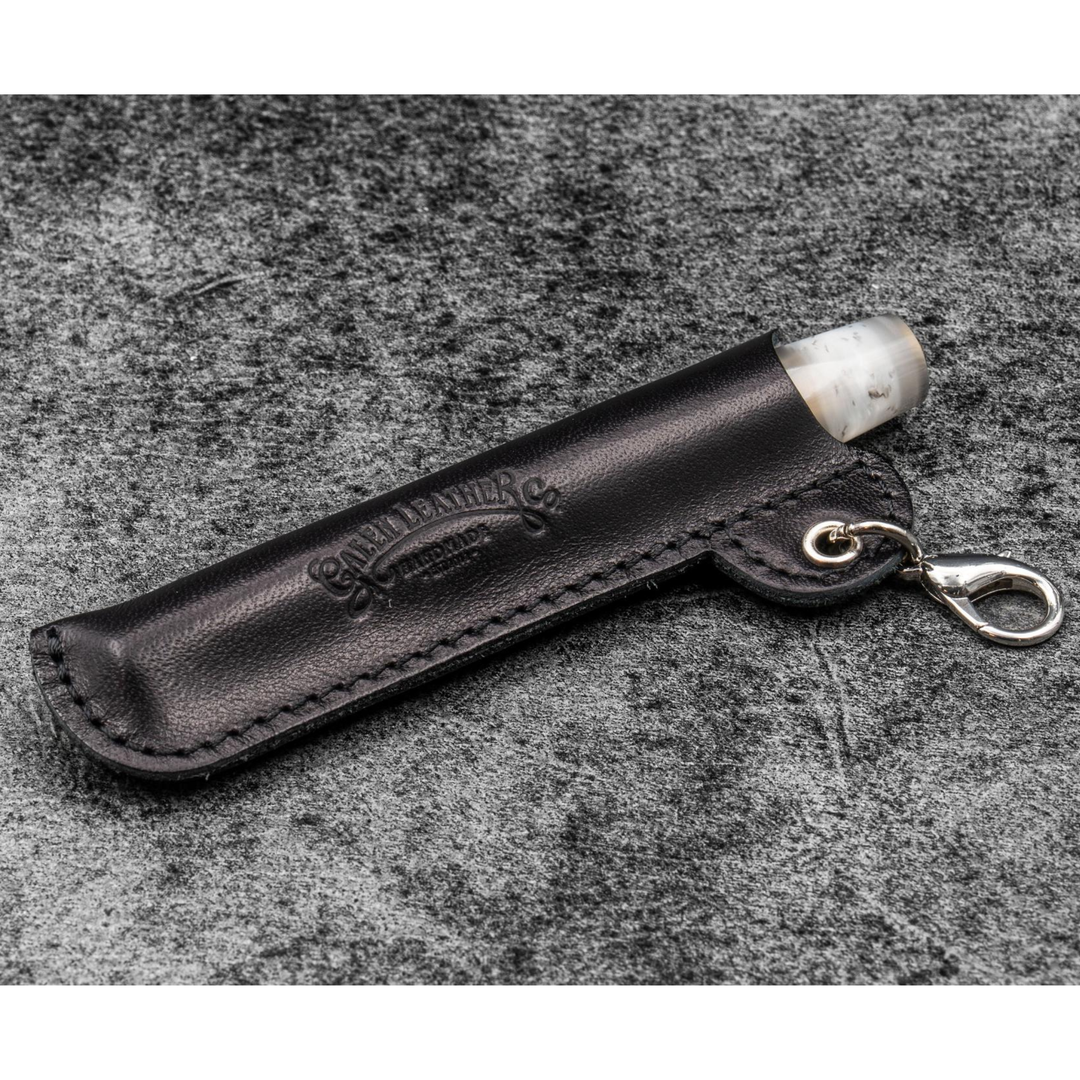 Galen Leather - Leather Pocket Pen Keeper - Lanyard EDC Pen Sleeve - Black
