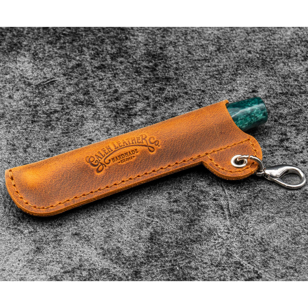 Galen Leather - Leather Pocket Pen Keeper - Lanyard EDC Pen Sleeve - Crazy Horse Brown