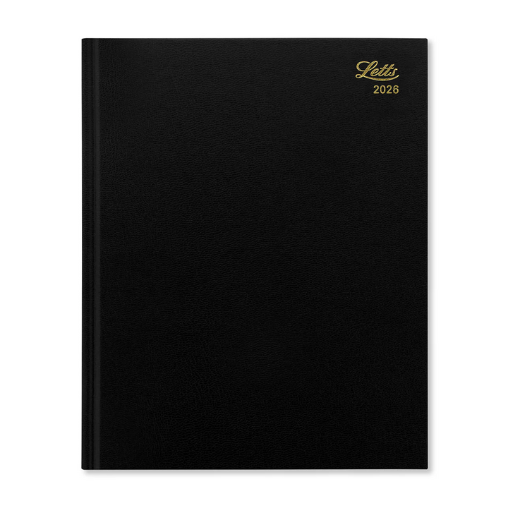 Letts of London - 2026 Standard Quarto Day to a Page Planner - Black (English)
