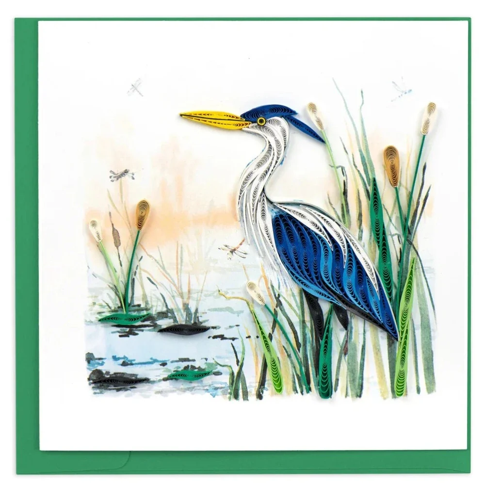 Quilling Card - Blue Heron