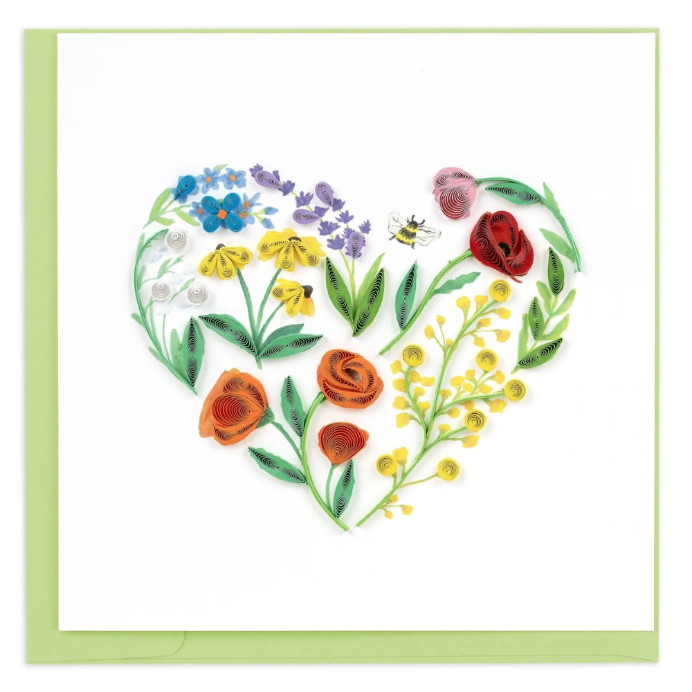 Quilling Card - Garden Heart