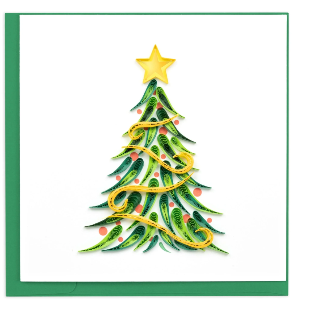 Quilling Card - Gold Garland Christmas Tree