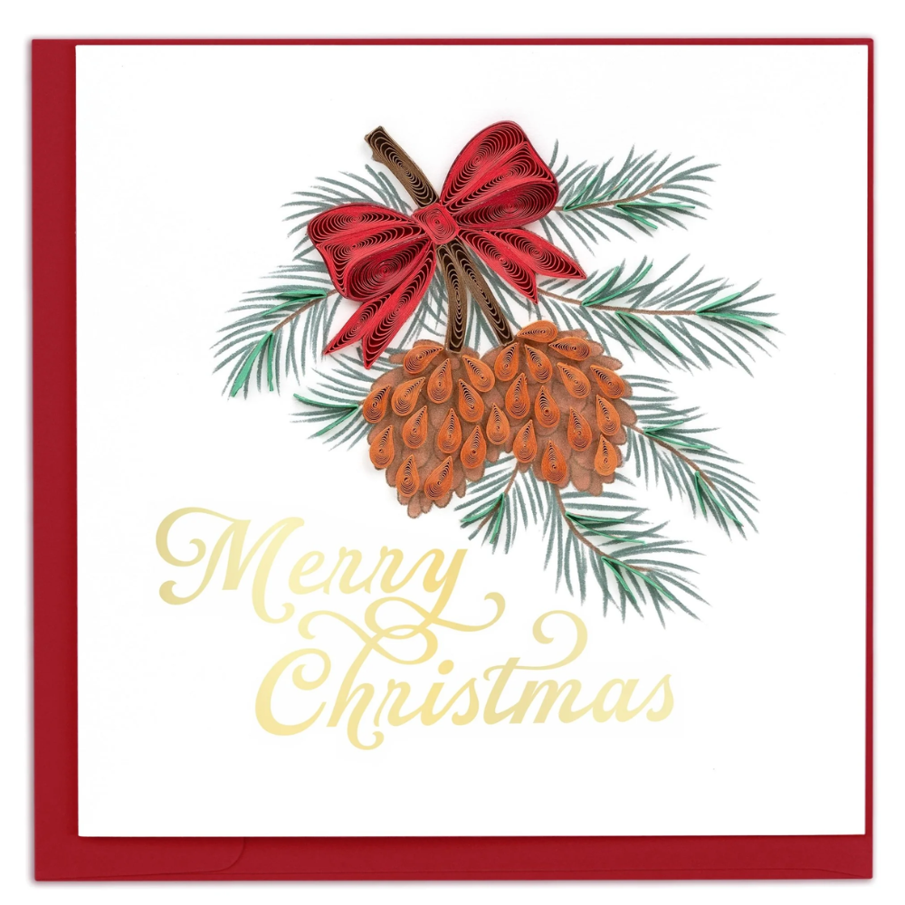 Quilling Card - Merry Christmas Pinecone