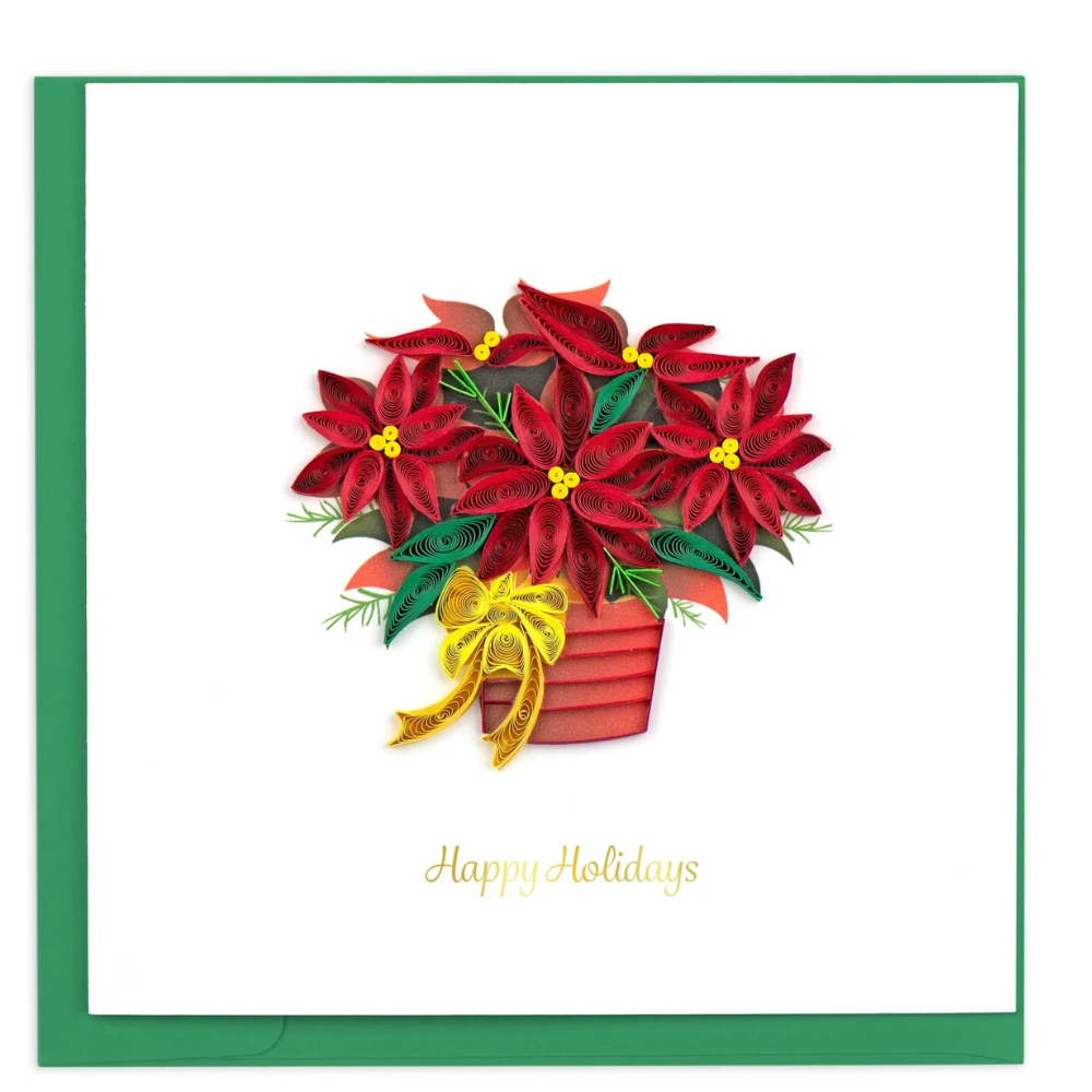 Quilling Card - Potted Poinsettia