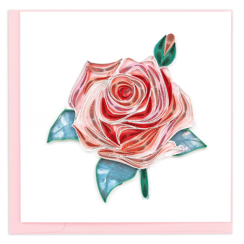 Quilling Card - Rose Bloom