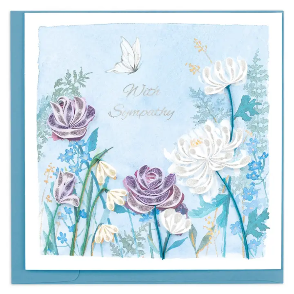Quilling Card - Sympathy Garden