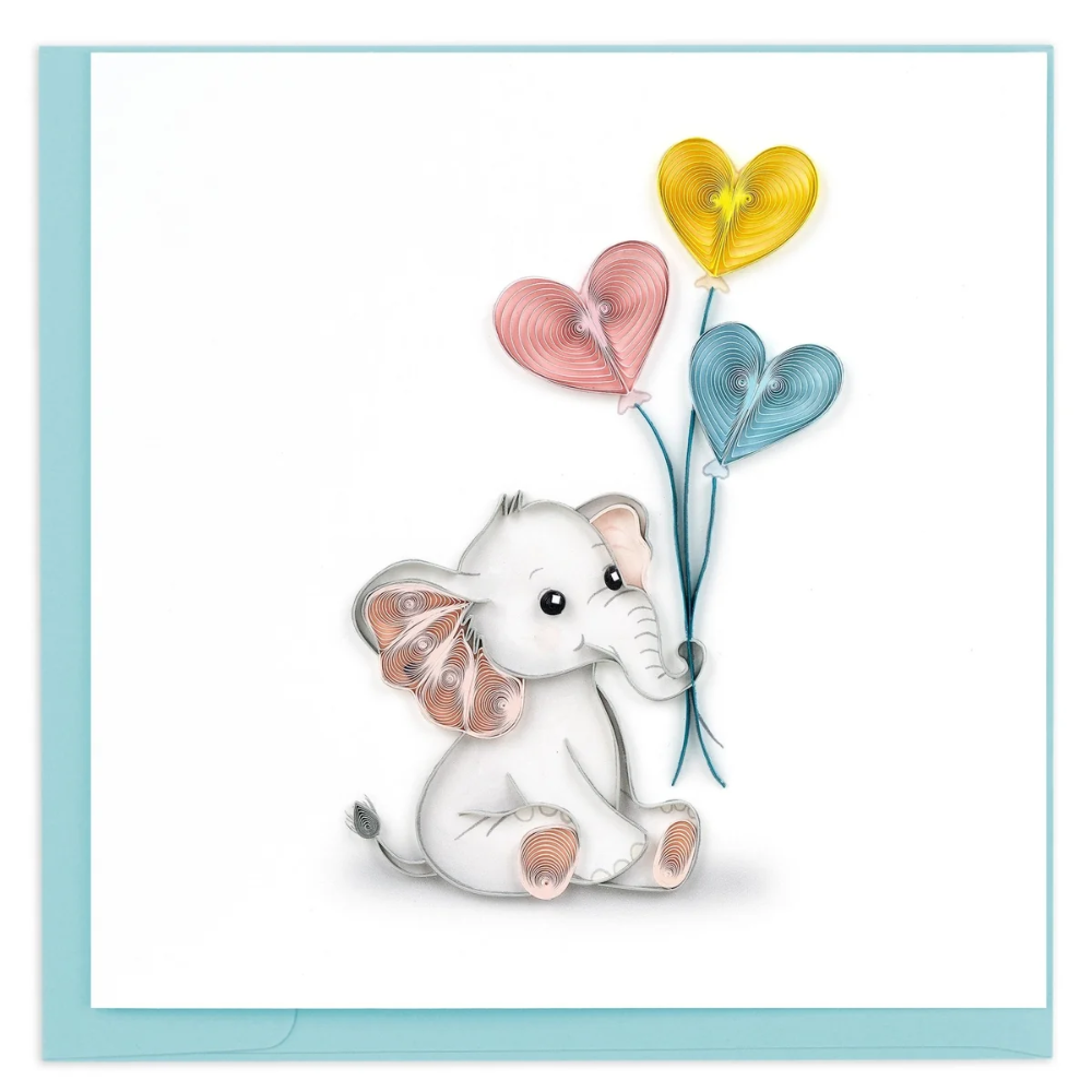 Quilling Card -Baby Elephant Congrats