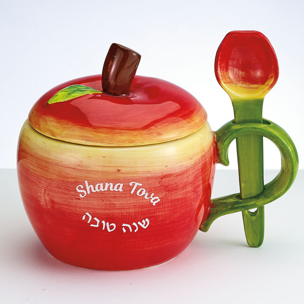 ''Rite Lite'' Ceramic Apple Honey Dish With Spoon