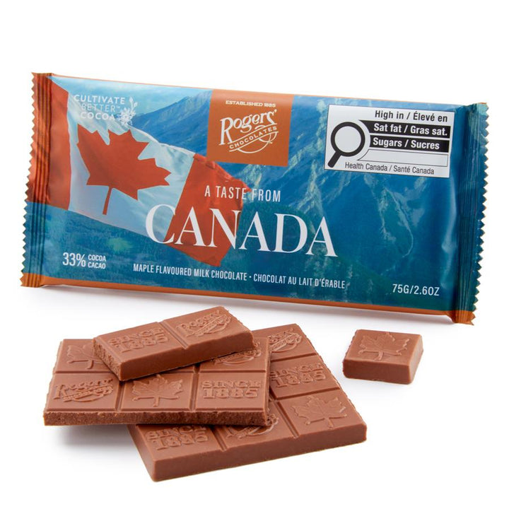 Rogers' Chocolates - Canada Maple Flavoured Milk Chocolate Bar - 75g