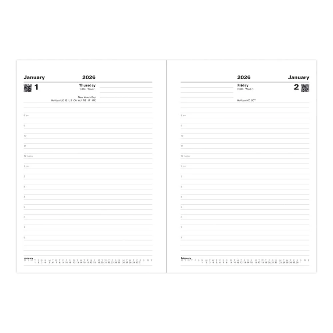 Letts of London - 2026 Standard A5 Planner - Day to Page - Red (English)